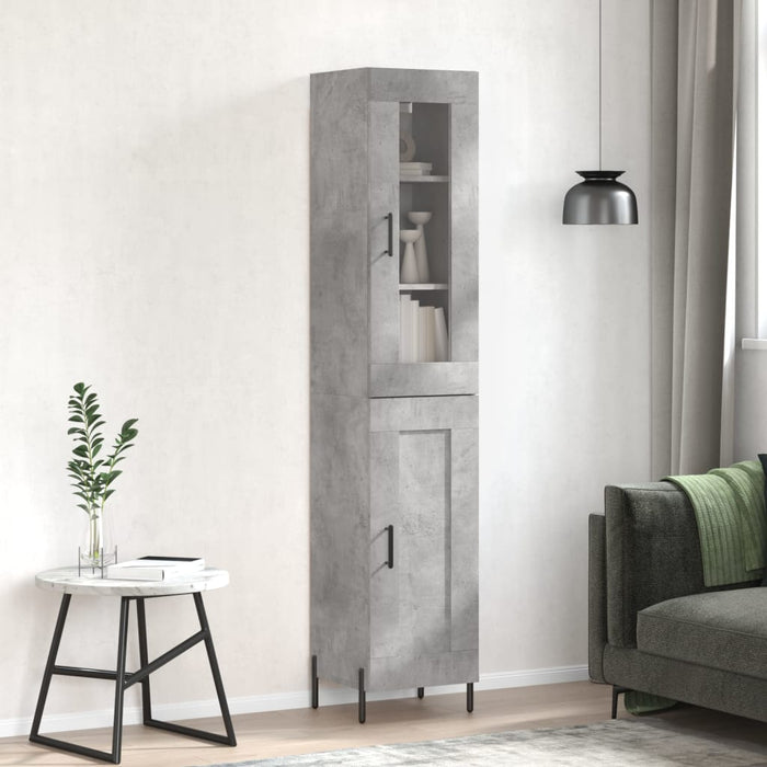 Dulap înalt, gri beton, 34,5x34x180 cm, lemn prelucrat - WALTI WALTI