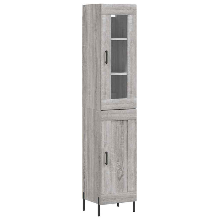 Dulap înalt, gri sonoma, 34,5x34x180 cm, lemn prelucrat WALTI