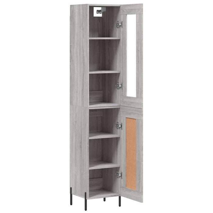 Dulap înalt, gri sonoma, 34,5x34x180 cm, lemn prelucrat WALTI