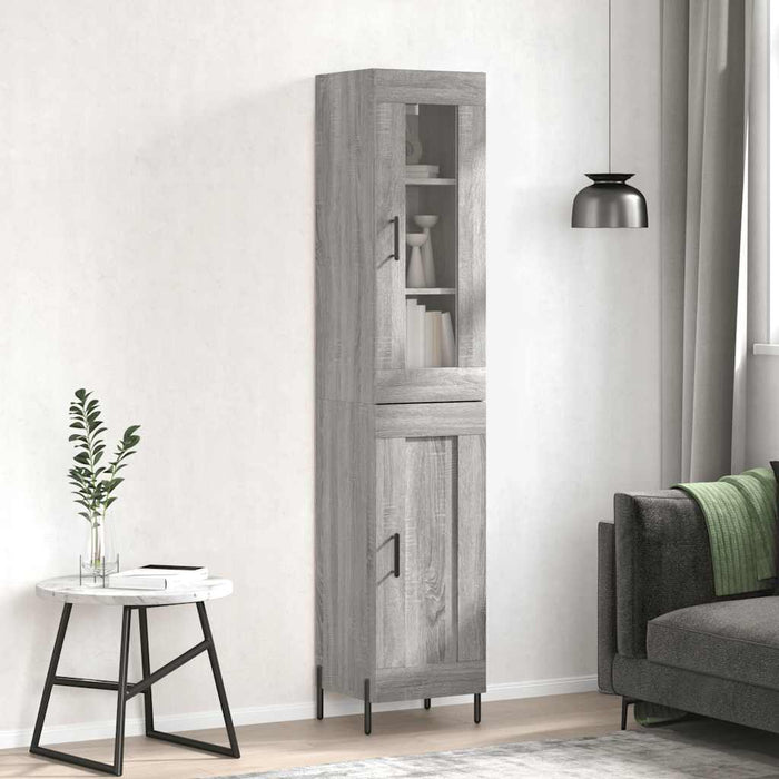 Dulap înalt, gri sonoma, 34,5x34x180 cm, lemn prelucrat WALTI