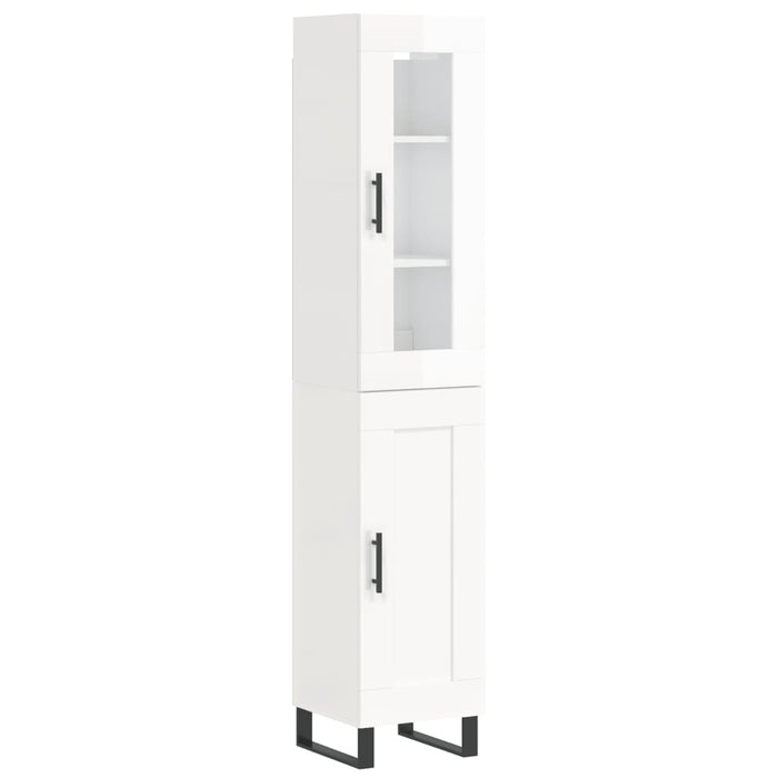 Dulap înalt, alb extralucios, 34,5x34x180 cm, lemn prelucrat WALTI