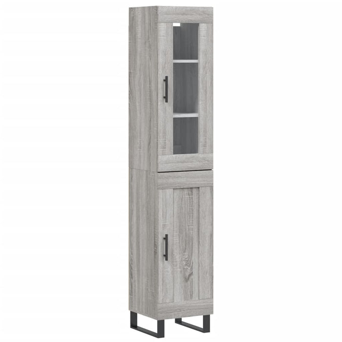 Dulap înalt, gri sonoma, 34,5x34x180 cm, lemn prelucrat WALTI