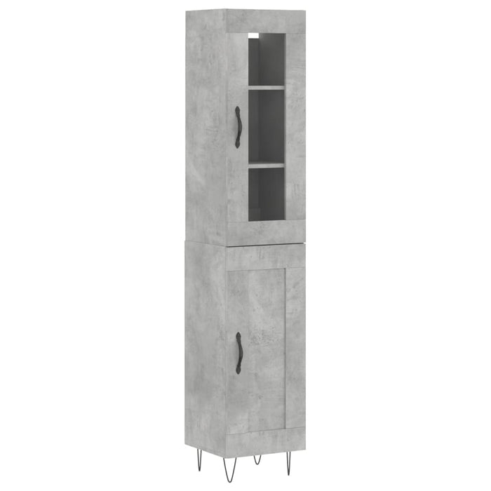 Dulap înalt, gri beton, 34,5x34x180 cm, lemn prelucrat WALTI