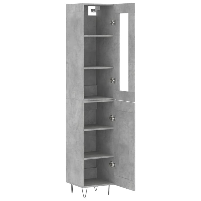 Dulap înalt, gri beton, 34,5x34x180 cm, lemn prelucrat WALTI