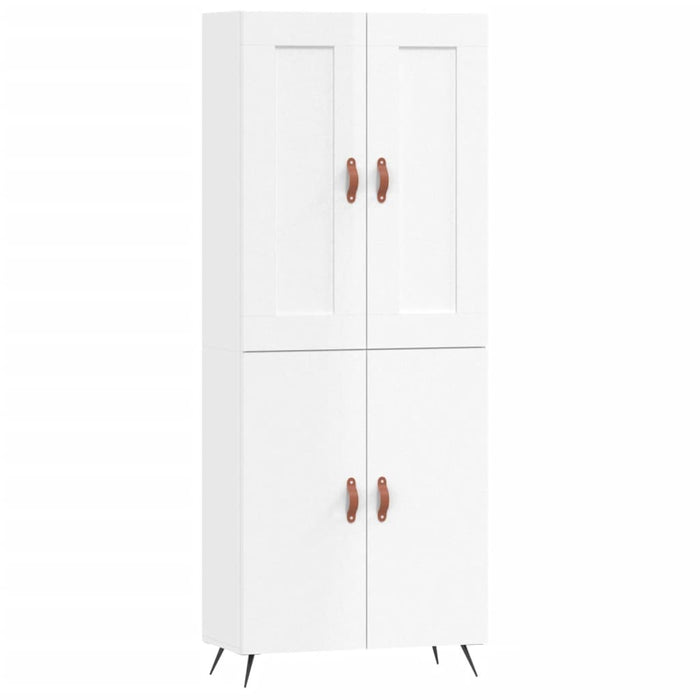 Dulap înalt, alb extralucios, 69,5x34x180 cm, lemn compozit WALTI