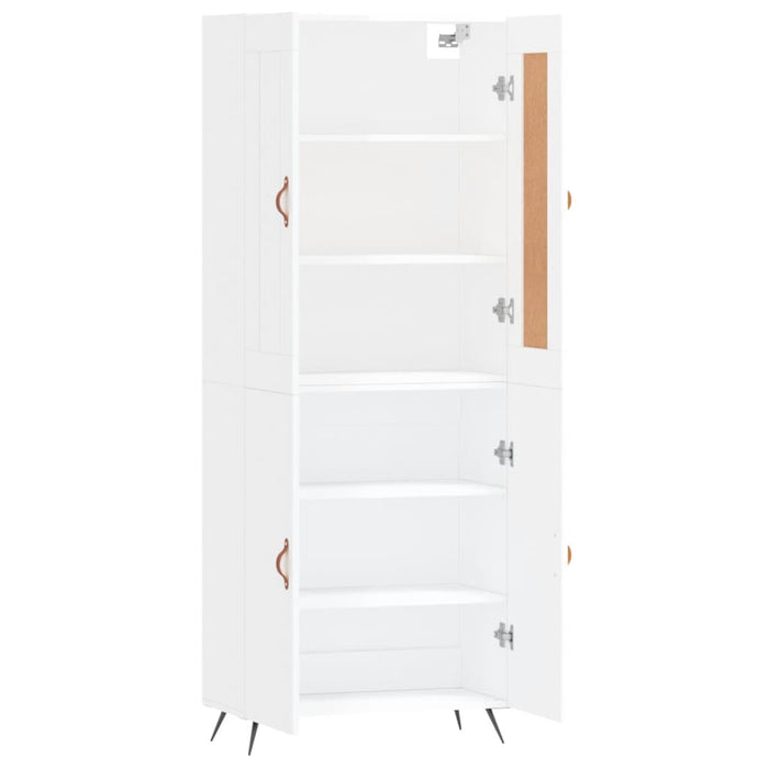Dulap înalt, alb extralucios, 69,5x34x180 cm, lemn compozit WALTI