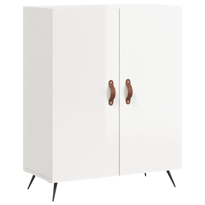 Dulap înalt, alb extralucios, 69,5x34x180 cm, lemn compozit WALTI