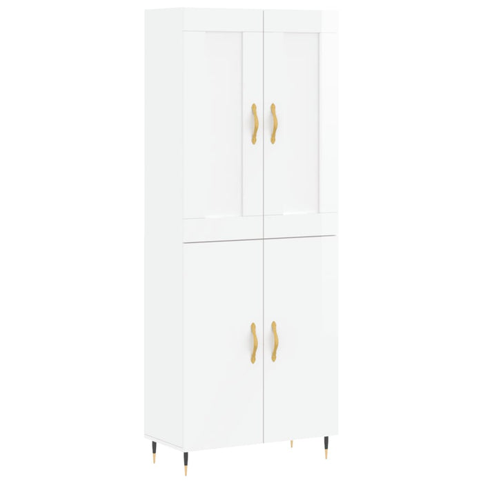 Dulap înalt, alb extralucios, 69,5x34x180 cm, lemn compozit WALTI