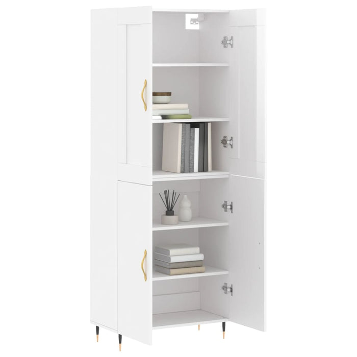 Dulap înalt, alb extralucios, 69,5x34x180 cm, lemn compozit WALTI
