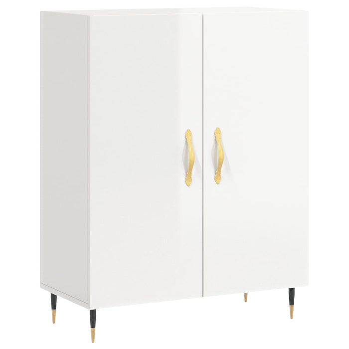 Dulap înalt, alb extralucios, 69,5x34x180 cm, lemn compozit WALTI