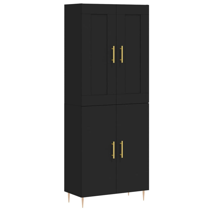 Dulap înalt, negru, 69,5x34x180 cm, lemn compozit WALTI