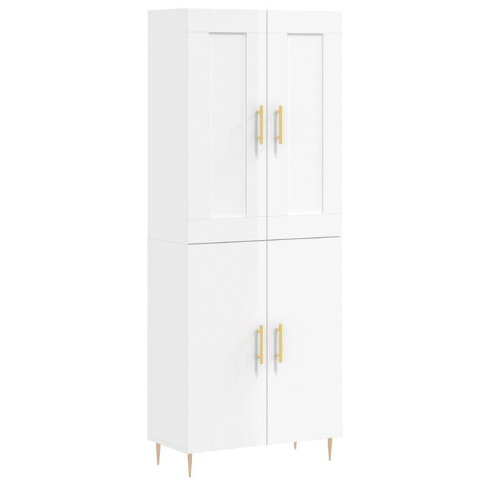Dulap înalt, alb extralucios, 69,5x34x180 cm, lemn compozit WALTI