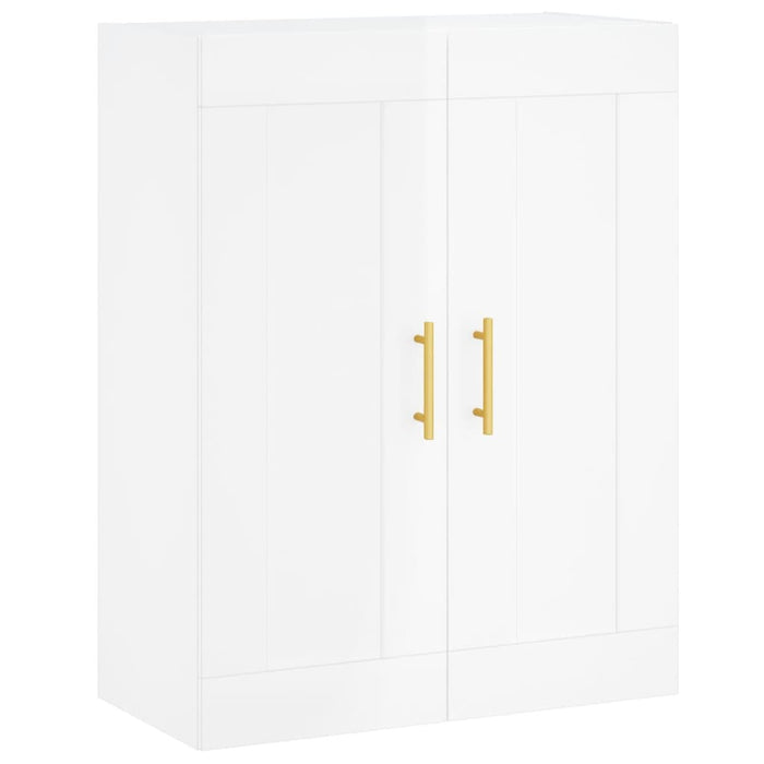 Dulap înalt, alb extralucios, 69,5x34x180 cm, lemn compozit WALTI