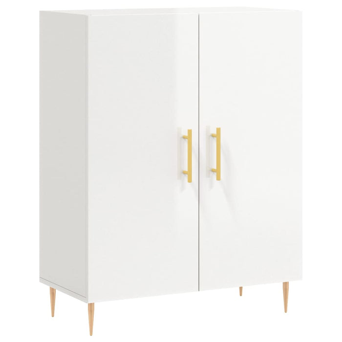 Dulap înalt, alb extralucios, 69,5x34x180 cm, lemn compozit WALTI