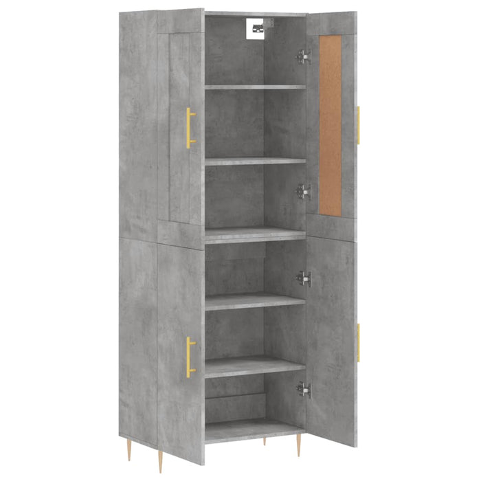 Dulap înalt, gri beton, 69,5x34x180, lemn compozit WALTI