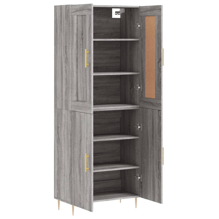 Dulap înalt, gri sonoma, 69,5x34x180 cm, lemn compozit WALTI