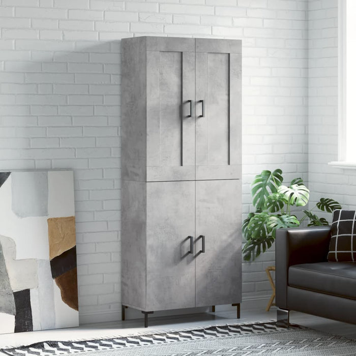 Dulap înalt, gri beton, 69,5x34x180, lemn compozit - WALTI WALTI