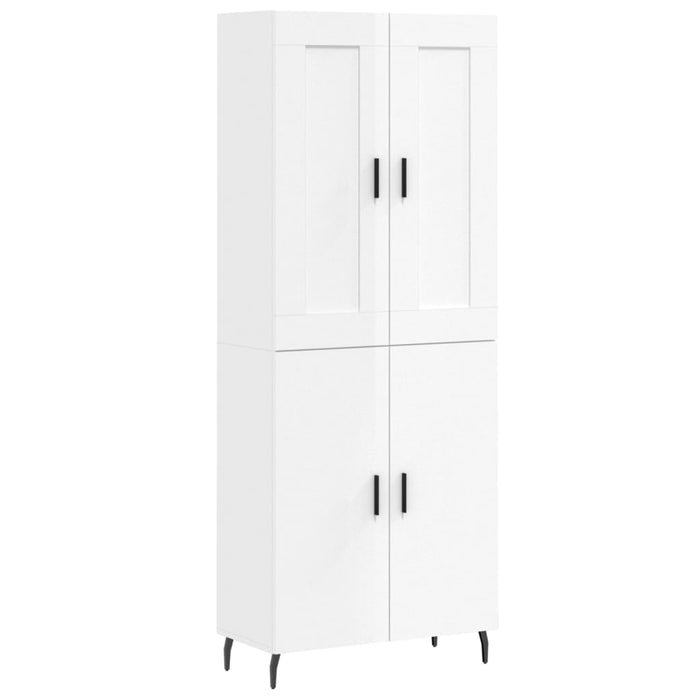 Dulap înalt, alb extralucios, 69,5x34x180 cm, lemn compozit WALTI