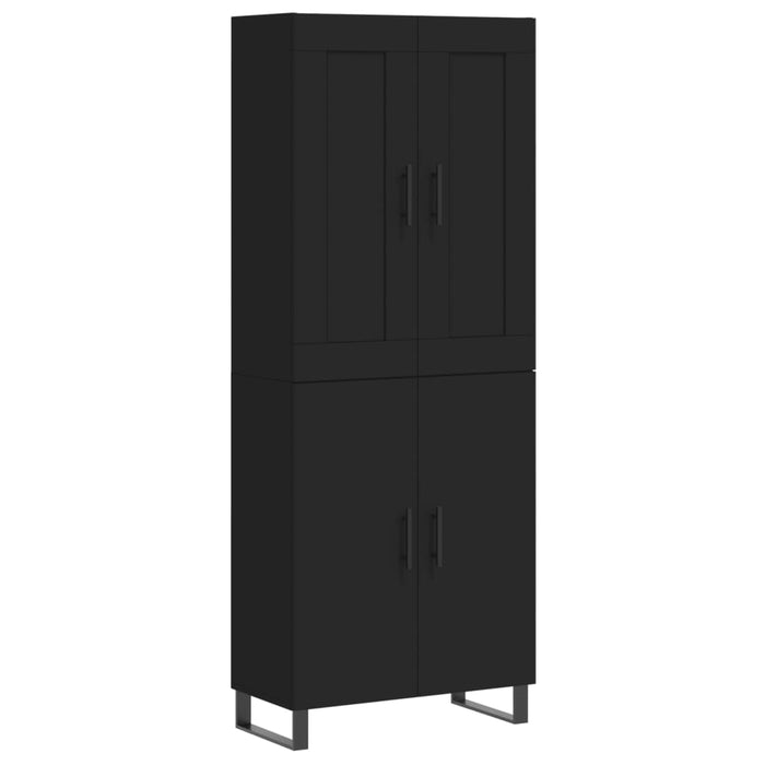 Dulap înalt, negru, 69,5x34x180 cm, lemn compozit WALTI