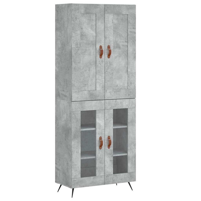 Dulap înalt, gri beton, 69,5x34x180, lemn compozit WALTI