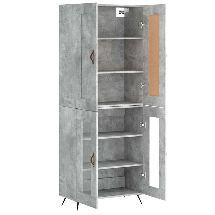 Dulap înalt, gri beton, 69,5x34x180, lemn compozit WALTI