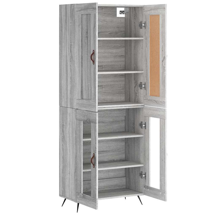 Dulap înalt, gri sonoma, 69,5x34x180 cm, lemn compozit - WALTI WALTI