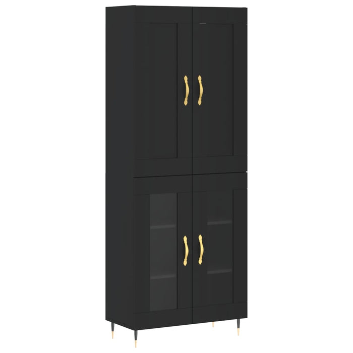 Dulap înalt, negru, 69,5x34x180 cm, lemn compozit WALTI