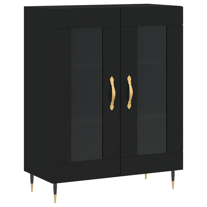 Dulap înalt, negru, 69,5x34x180 cm, lemn compozit WALTI