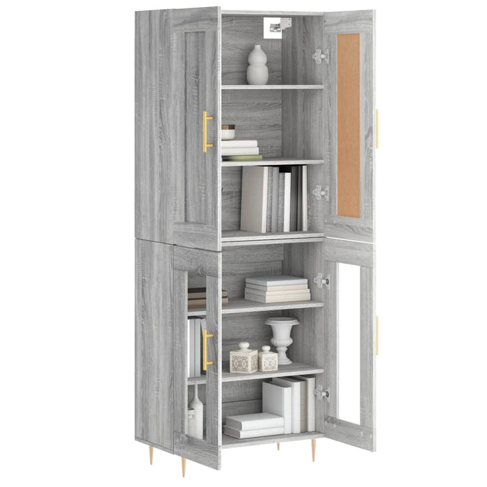 Dulap înalt, gri sonoma, 69,5x34x180 cm, lemn compozit WALTI