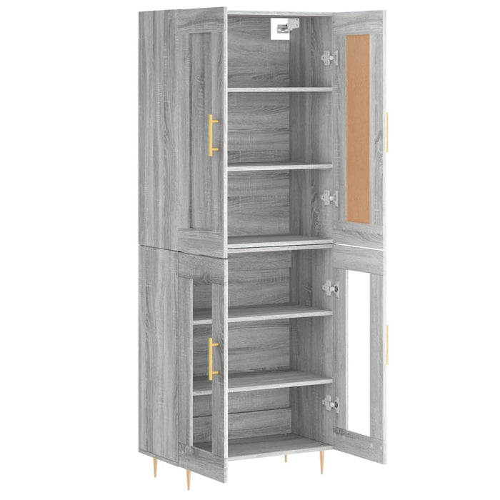 Dulap înalt, gri sonoma, 69,5x34x180 cm, lemn compozit WALTI