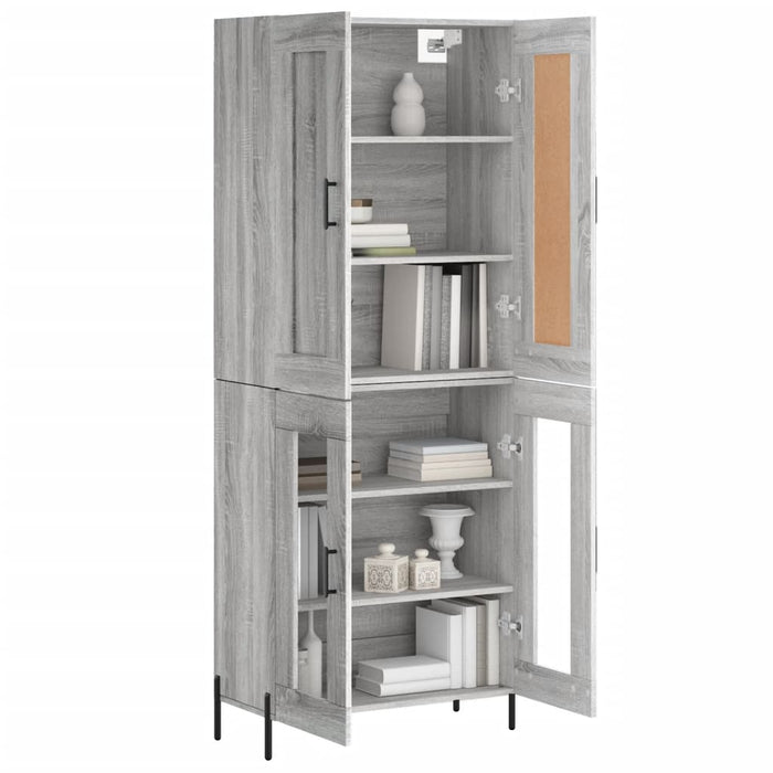 Dulap înalt, gri sonoma, 69,5x34x180 cm, lemn compozit WALTI