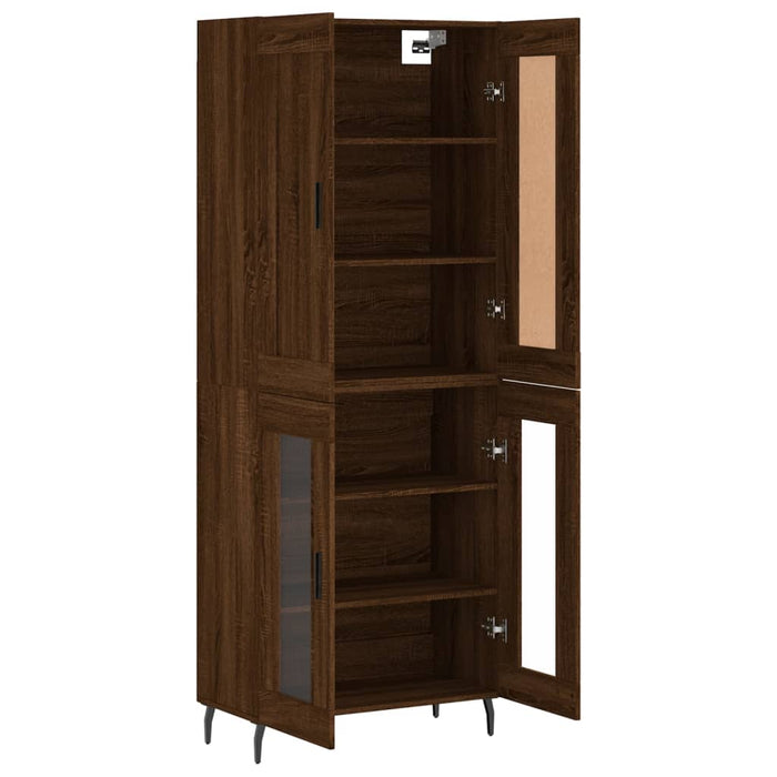 Dulap înalt, stejar maro, 69,5x34x180 cm, lemn compozit WALTI