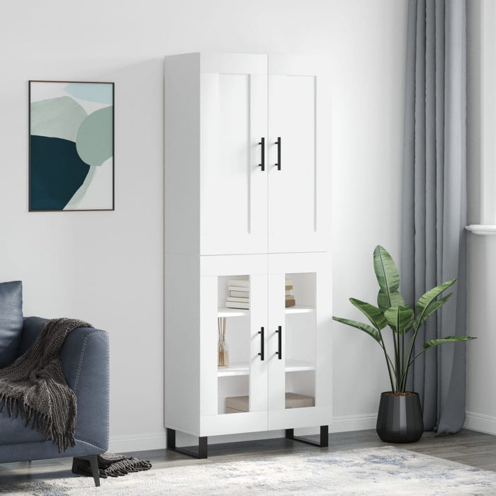 Dulap înalt, alb, 69,5x34x180 cm, lemn compozit - WALTI WALTI