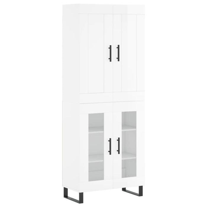 Dulap înalt, alb extralucios, 69,5x34x180 cm, lemn compozit WALTI