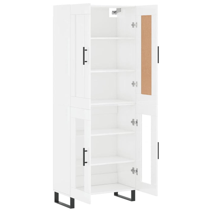 Dulap înalt, alb extralucios, 69,5x34x180 cm, lemn compozit WALTI