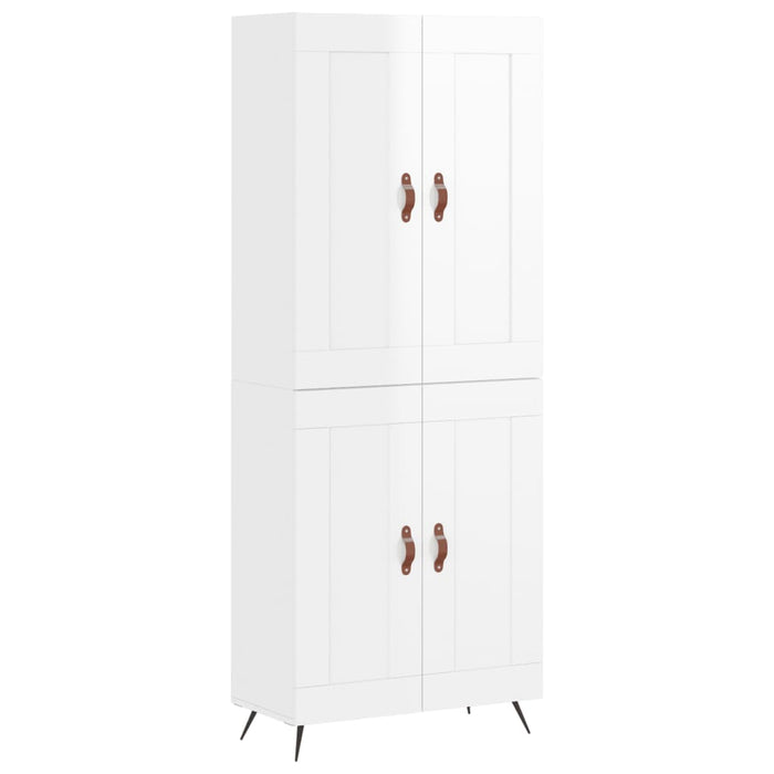 Dulap înalt, alb extralucios, 69,5x34x180 cm, lemn compozit WALTI