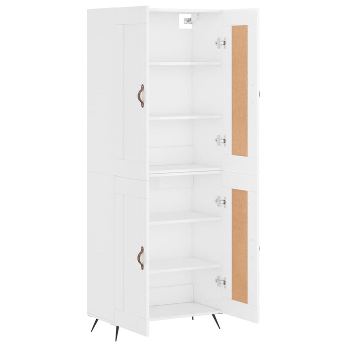 Dulap înalt, alb extralucios, 69,5x34x180 cm, lemn compozit WALTI