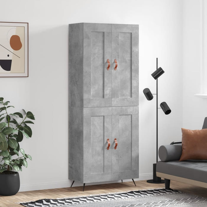 Dulap înalt, gri beton, 69,5x34x180, lemn compozit - WALTI WALTI