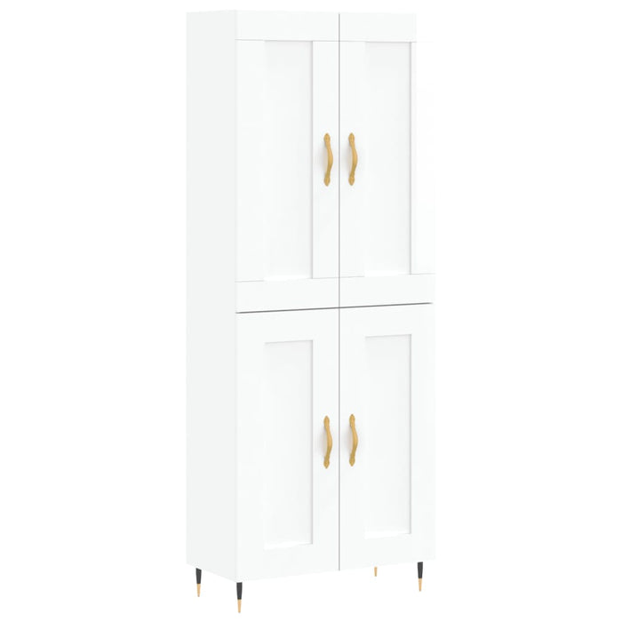 Dulap înalt, alb extralucios, 69,5x34x180 cm, lemn compozit WALTI