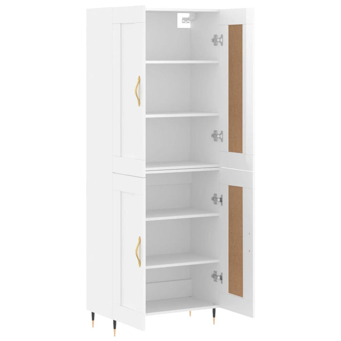 Dulap înalt, alb extralucios, 69,5x34x180 cm, lemn compozit WALTI