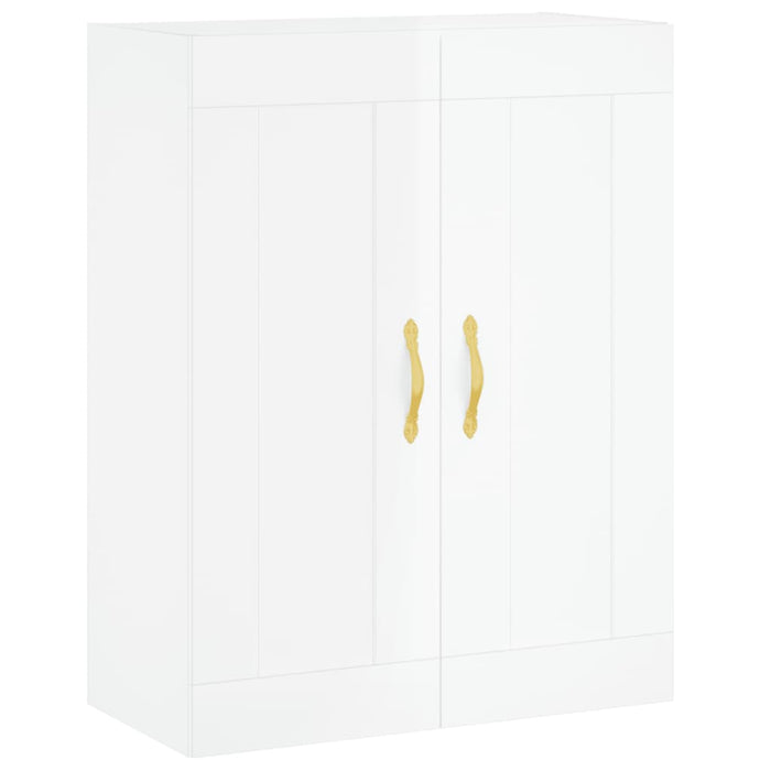 Dulap înalt, alb extralucios, 69,5x34x180 cm, lemn compozit WALTI