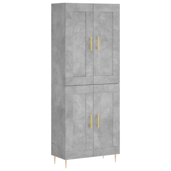 Dulap înalt, gri beton, 69,5x34x180, lemn compozit WALTI