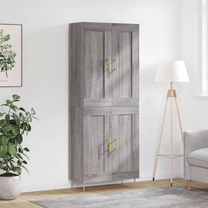 Dulap înalt, gri sonoma, 69,5x34x180 cm, lemn compozit WALTI