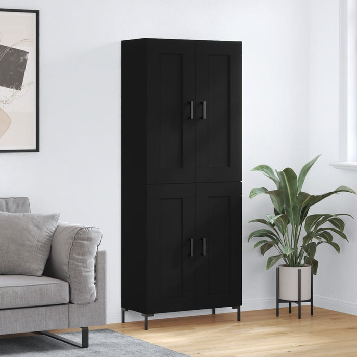 Dulap înalt, negru, 69,5x34x180 cm, lemn compozit WALTI
