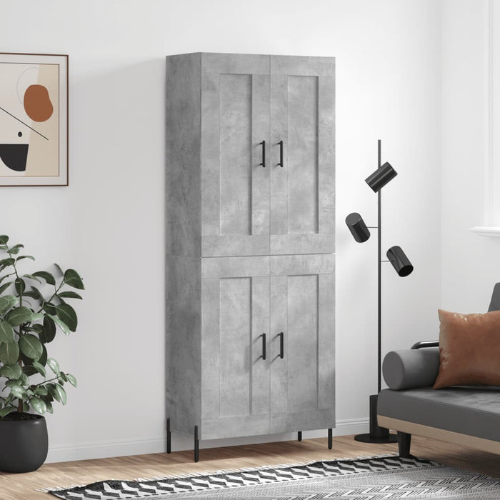 Dulap înalt, gri beton, 69,5x34x180, lemn compozit WALTI