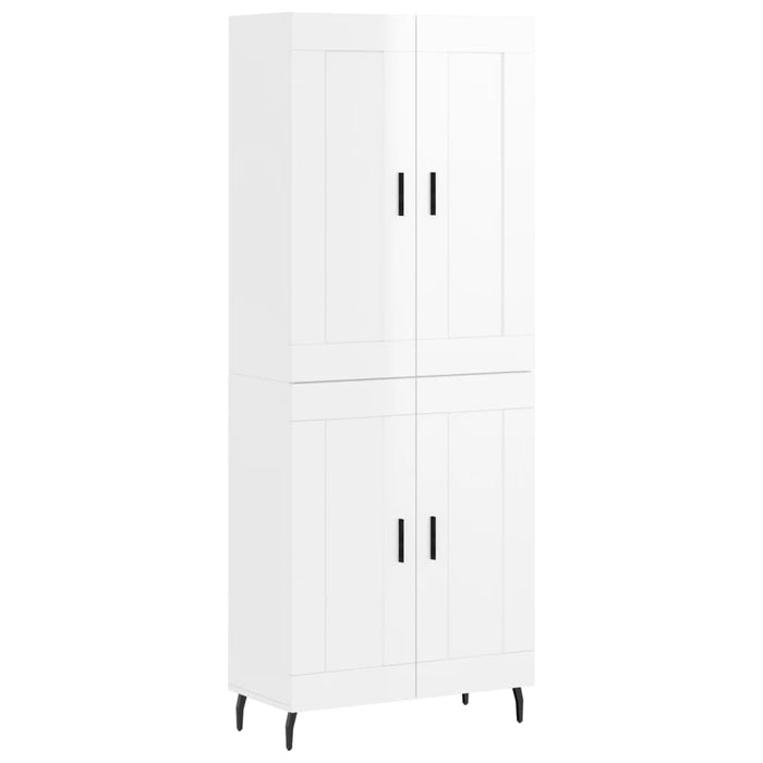 Dulap înalt, alb extralucios, 69,5x34x180 cm, lemn compozit WALTI