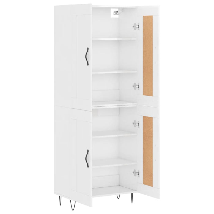 Dulap înalt, alb extralucios, 69,5x34x180 cm, lemn compozit WALTI