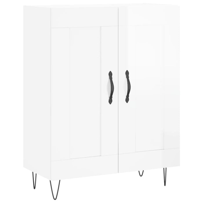 Dulap înalt, alb extralucios, 69,5x34x180 cm, lemn compozit WALTI