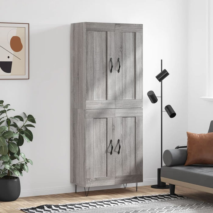Dulap înalt, gri sonoma, 69,5x34x180 cm, lemn compozit WALTI