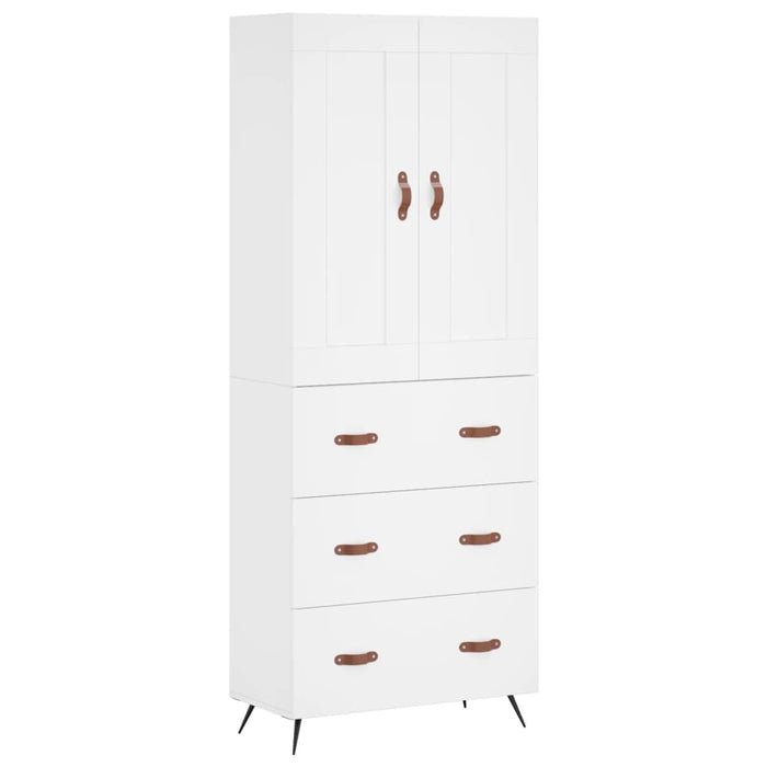 Dulap înalt, alb, 69,5x34x180 cm, lemn compozit - WALTI WALTI